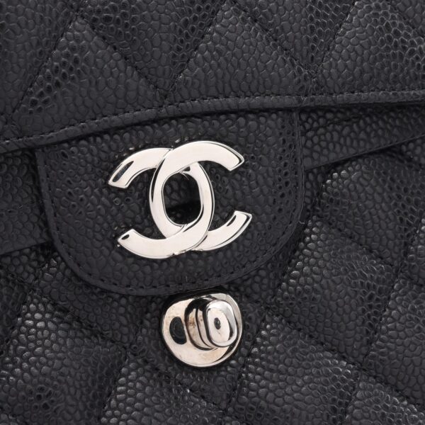 2101218079807 5 CHANEL Matelasse Double Flap Shoulder Bag Caviar Skin Black