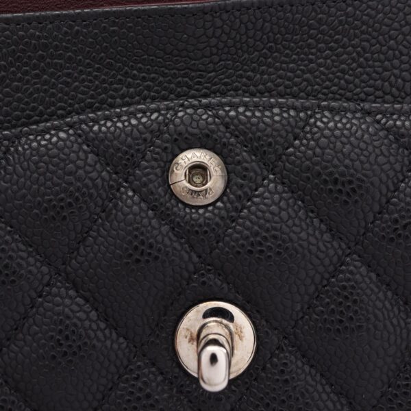 2101218079807 6 CHANEL Matelasse Double Flap Shoulder Bag Caviar Skin Black