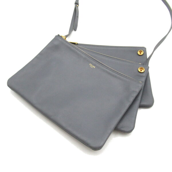 2101218083897 4 Celine Trio Lambskin Shoulder Bag Gray