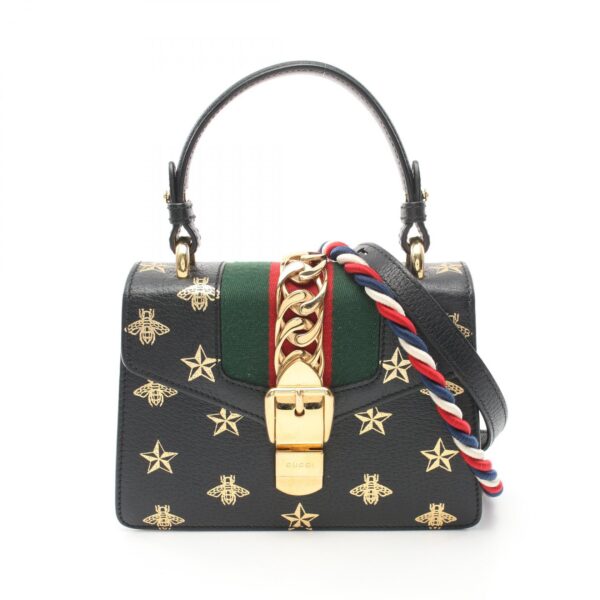 2101218084481 1 Gucci Sylvie Shelly Line Handbag Black