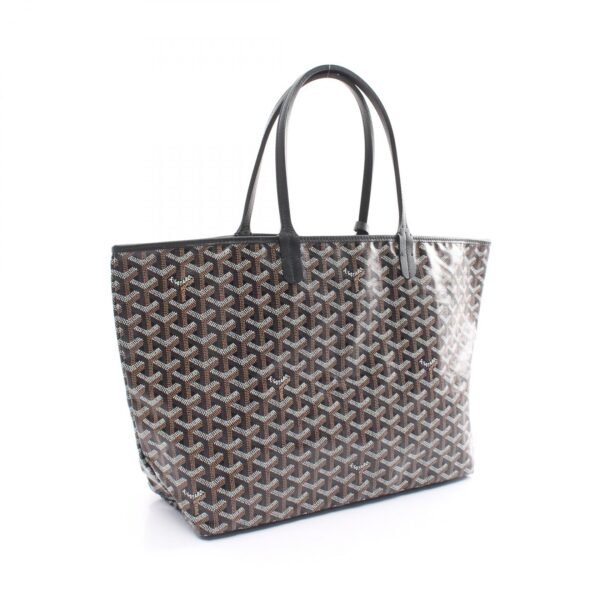 2101218085518 2 Goyard Saint Louis Pm Canvas Leather Tote Bag Black White Brown