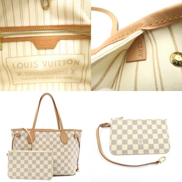 2101218086249 8c Louis Vuitton Neverfull PM Tote Bag Damier Azur White