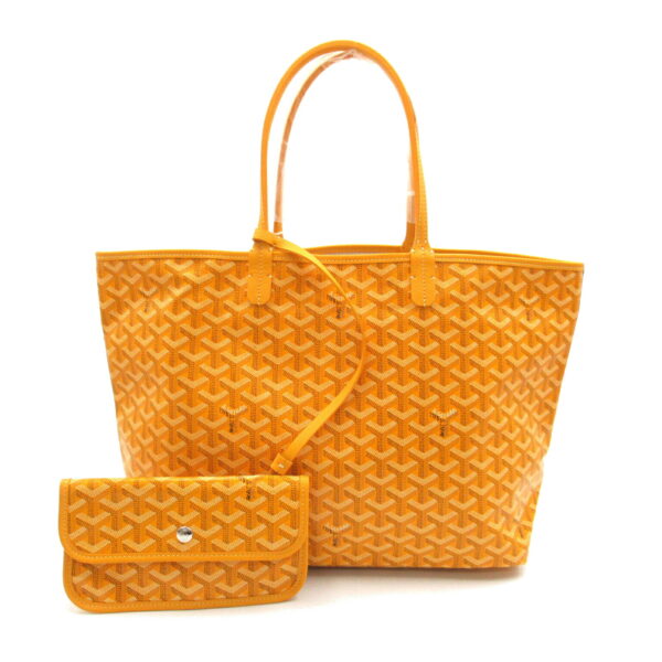 2101218086386 1 Goyard Saint Louis Pm Canvas Leather Tote Bag Yellow