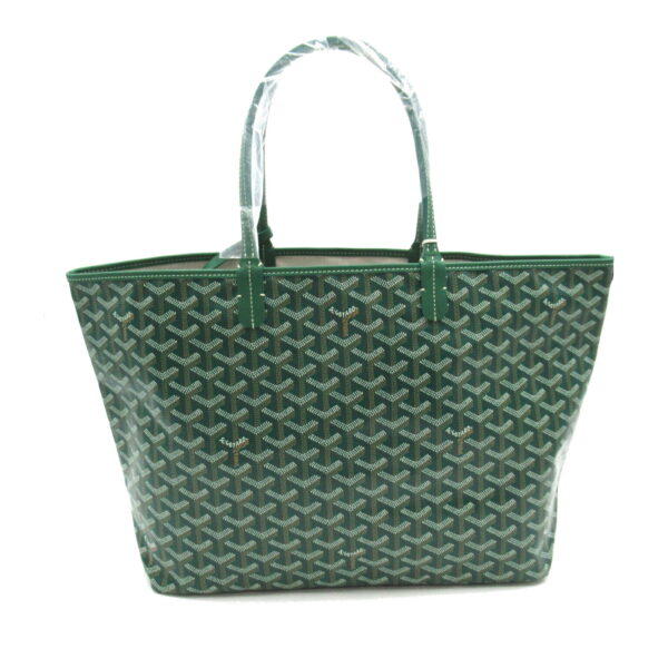 2101218086812 3 Goyard Saint Louis Pm Canvas Leather Tote Bag Green