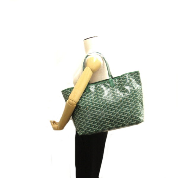 2101218086812 6 Goyard Saint Louis Pm Canvas Leather Tote Bag Green