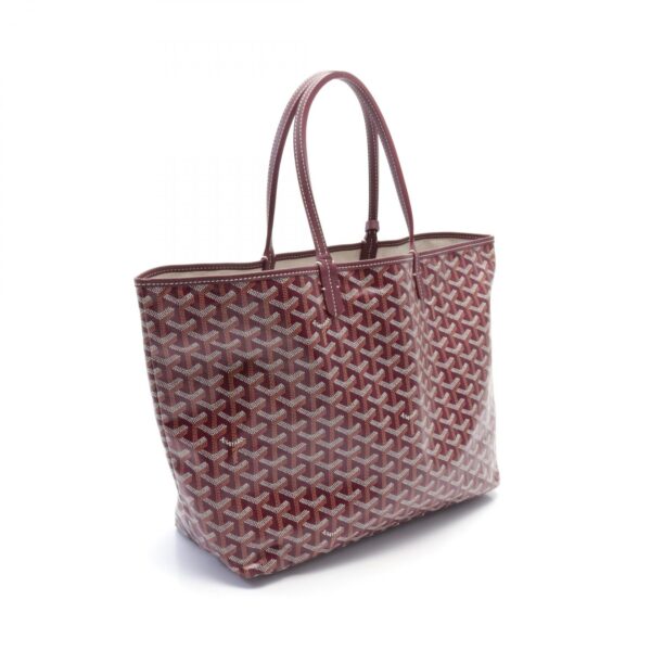 2101218086836 2 Goyard Saint Louis Pm Canvas Leather Tote Bag Bordeaux Brown White