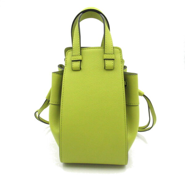 2101218092196 2 Loewe Hammock Mini Calf Leather 2Way Drawstring Shoulder Bag Green Yellow