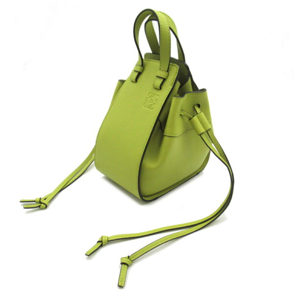 2101218092196 3 Loewe Hammock Mini Calf Leather 2Way Drawstring Shoulder Bag Green Yellow