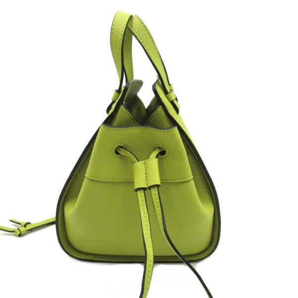 2101218092196 4 Loewe Hammock Mini Calf Leather 2Way Drawstring Shoulder Bag Green Yellow