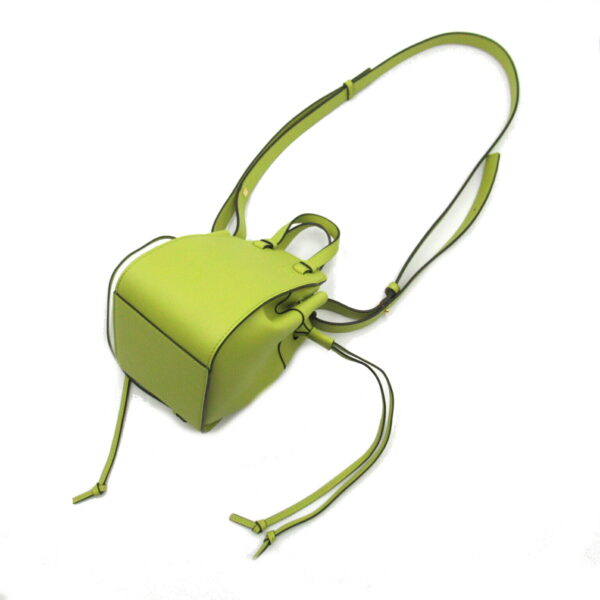 2101218092196 6 Loewe Hammock Mini Calf Leather 2Way Drawstring Shoulder Bag Green Yellow