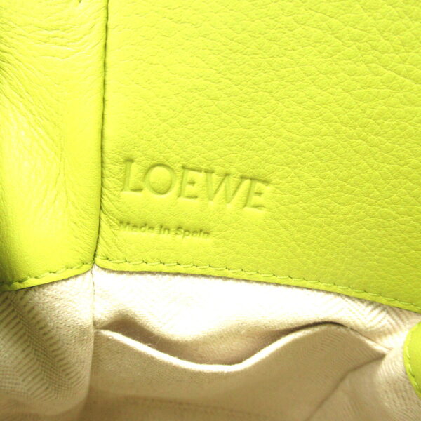 2101218092196 8 Loewe Hammock Mini Calf Leather 2Way Drawstring Shoulder Bag Green Yellow