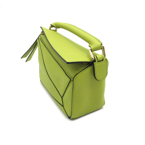 2101218092233 3 Loewe Puzzle Mini Leather 2Way Shoulder Bag Green Lime Yellow