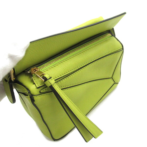 2101218092233 4 Loewe Puzzle Mini Leather 2Way Shoulder Bag Green Lime Yellow