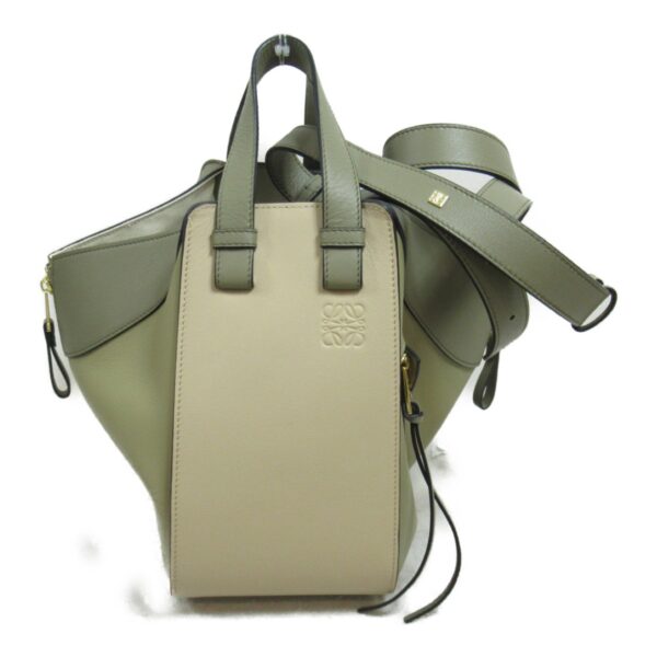 2101218092868 2 Loewe Hammock Small Leather Shoulder Bag Beige Gray