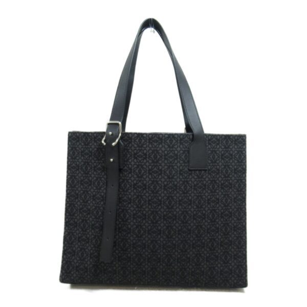 2101218094275 2 Loewe Buckle Horizontal Calf Jacquard Tote Bag Black Anthracite