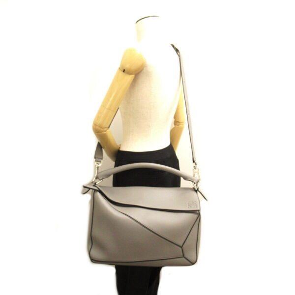 2101218094282 7 Loewe Puzzle Large Leather 2Way Shoulder Bag Gray