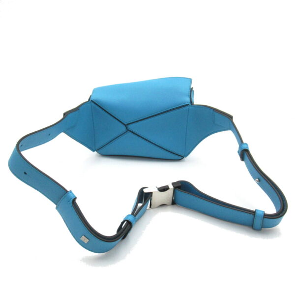 2101218094350 2 Loewe Puzzle Bum Mini Leather Waist Bag Cyan Blue