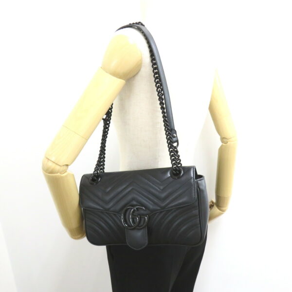 2101218101133 5 Gucci Gg Marmont Chain Shoulder Bag Black