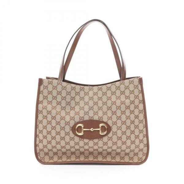 2101218145700 1 Gucci Horsebit Gg Tote Bag Brown