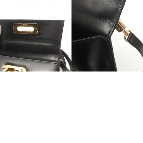 2101218146752 10c Salvatore Ferragamo Gancini Leather Handbag Black