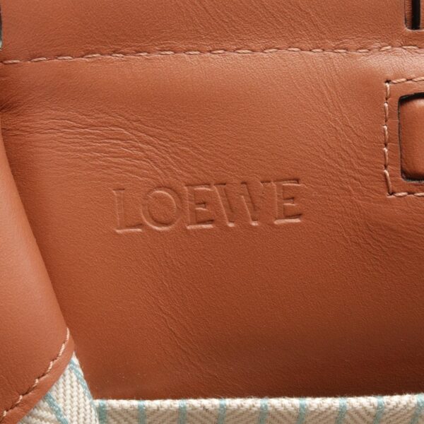 2101218178289 4 Loewe Cushion Small Canvas Leather Tote Bag Green Brown