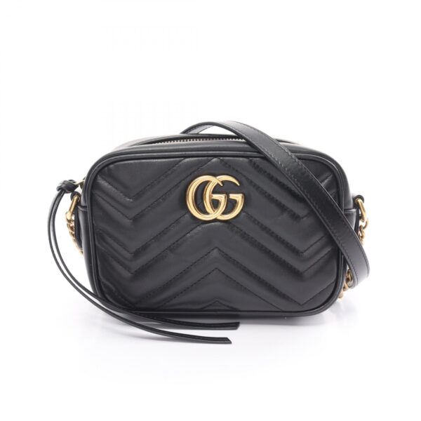 2101218178319 1 Gucci Gg Marmont Quilted Mini Shoulder Bag Black