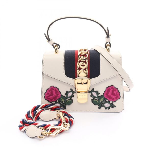 2101218189032 1 Gucci Sylvie Shelly Line Handbag White Multicolor