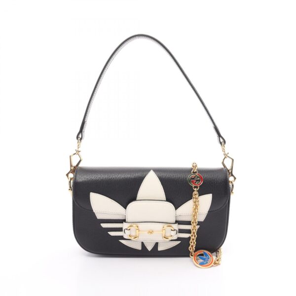 2101218195064 1 Gucci Adidas Horsebit Handbag Black