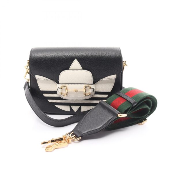 2101218195071 1 Gucci Adidas Horsebit 1955 Shoulder Bag Blac White