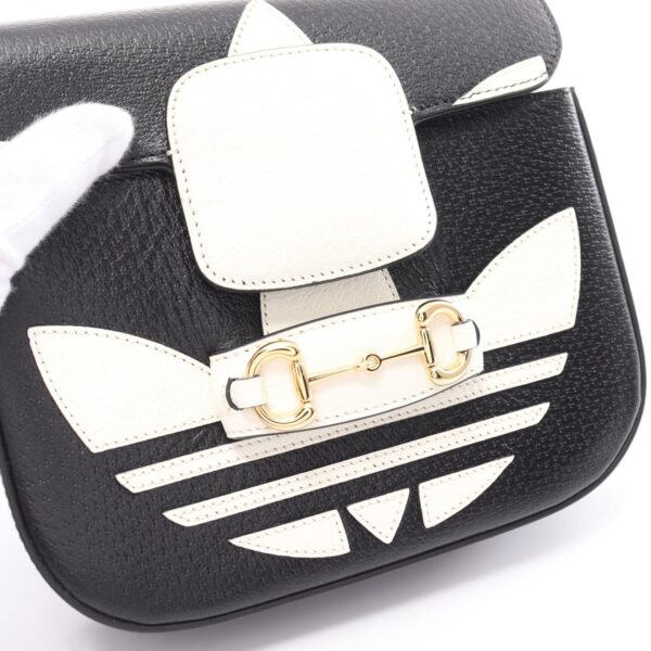 2101218195071 5 Gucci Adidas Horsebit 1955 Shoulder Bag Blac White