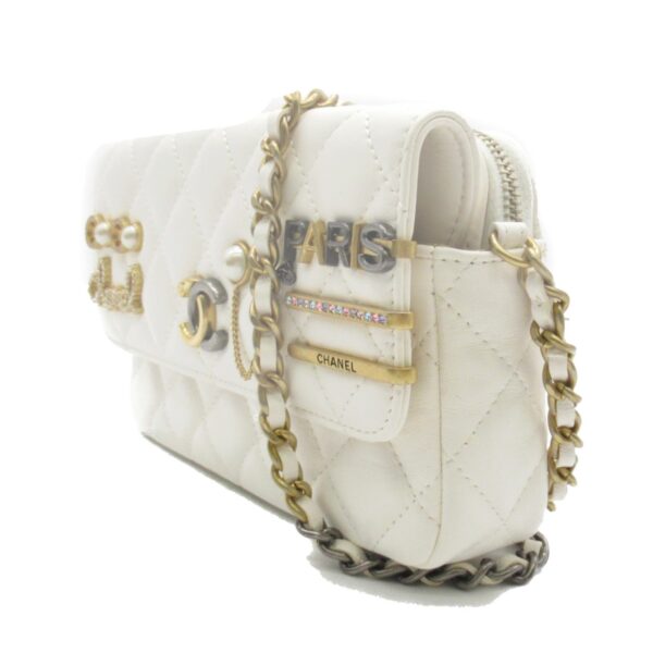 2104102184618 2 CHANEL Chain Wallet Shoulder Bag Lambskin White