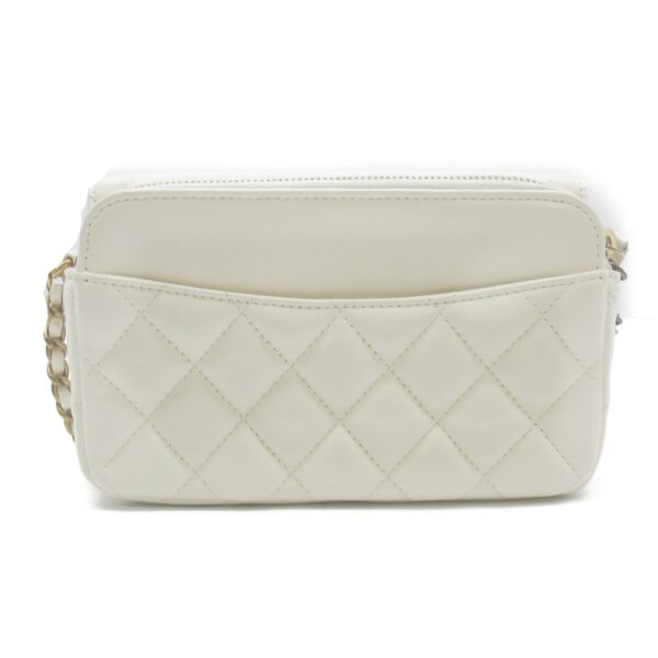 2104102184618 3 CHANEL Chain Wallet Shoulder Bag Lambskin White