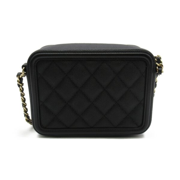 2104102185042 3 CHANEL Mini Chain Shoulder Bag Caviar Skin Black