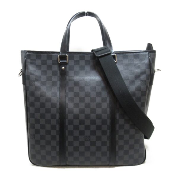 2104102203708 2 Louis Vuitton Tadao PM Tote Bag Damier Graphite Black