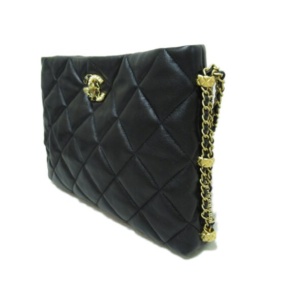 2104102220941 4 CHANEL Chain Shoulder Bag Lambskin Black