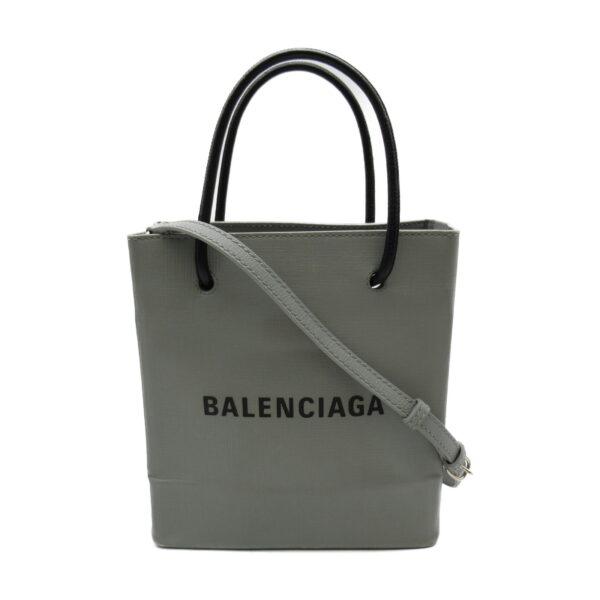 2104102225700 1 Balenciaga 2way Shopping Tote XXS Shoulder Bag Calf Black