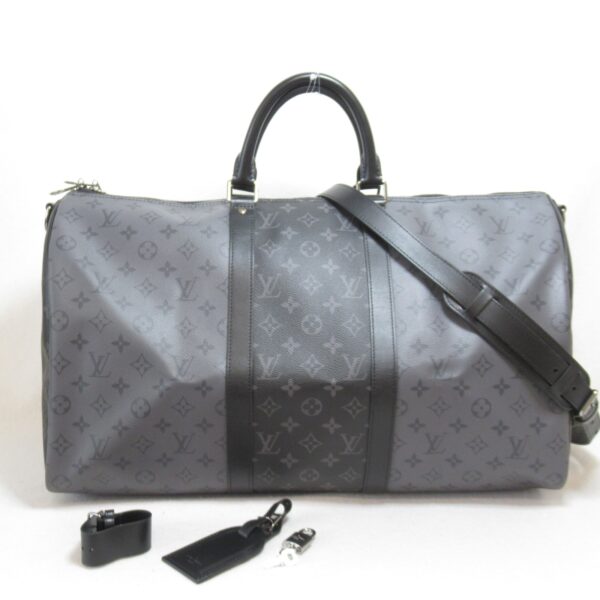 2104102238465 2 Louis Vuitton Keepall Bandouliere 50 Bag Monogram Eclipse Black