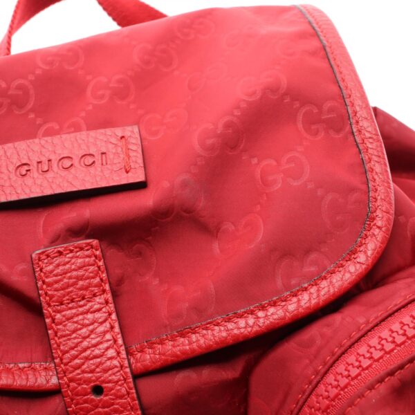 2104102254137 5 Gucci Gg Pattern Rucksack Bag Nylon Red