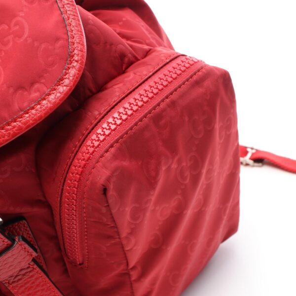 2104102254137 6 Gucci Gg Pattern Rucksack Bag Nylon Red