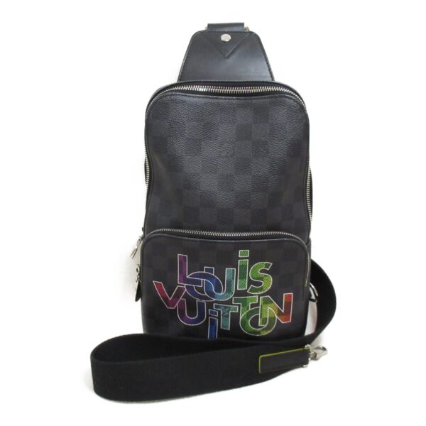 2104102263184 2 Louis Vuitton Stickers Avenue Sling Damier Graphite Shoulder Bag Black Rainbow