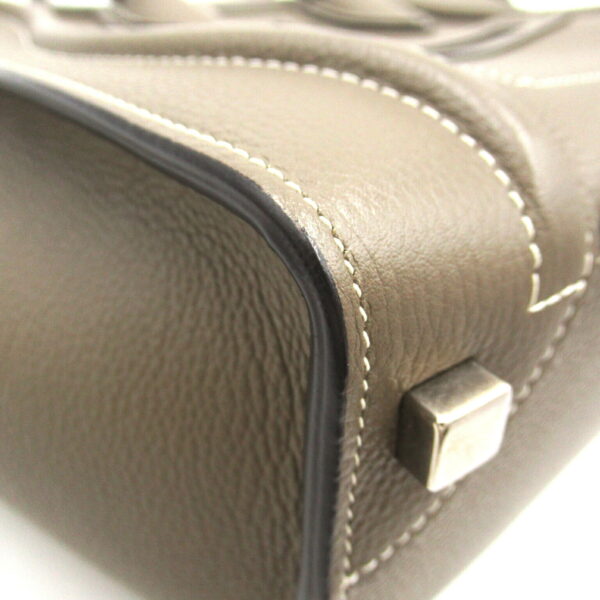 2104102266376 10 Celine Micro Luggage Leather Tote Bag Gray