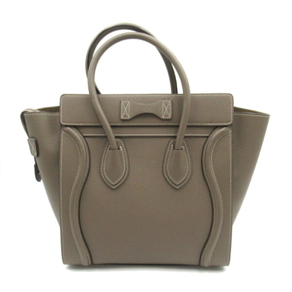 2104102266376 2 Celine Micro Luggage Leather Tote Bag Gray