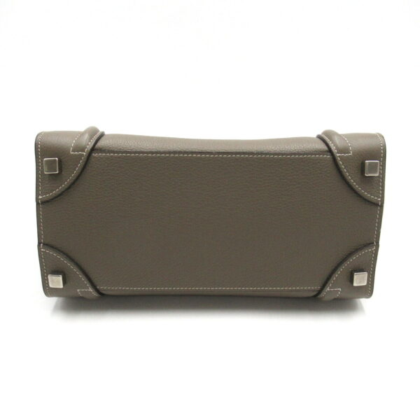 2104102266376 4 Celine Micro Luggage Leather Tote Bag Gray