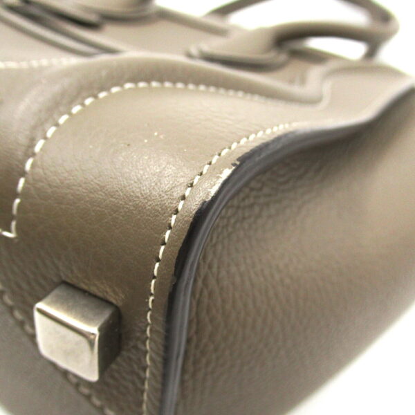 2104102266376 9 Celine Micro Luggage Leather Tote Bag Gray