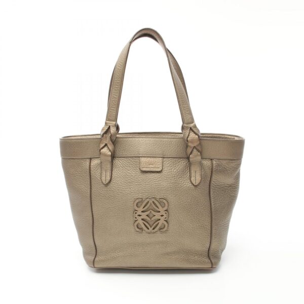 2104102279192 1 Loewe Fusta Leather Tote Bag Khaki