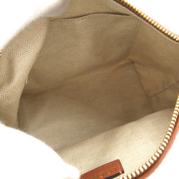 2104102279413 6 Loewe Cubby Canvas Leather Handbag Beige Brown