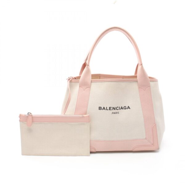 2104102294492 1 Balenciaga Blue Cabas S Tote Bag Ivory Pink