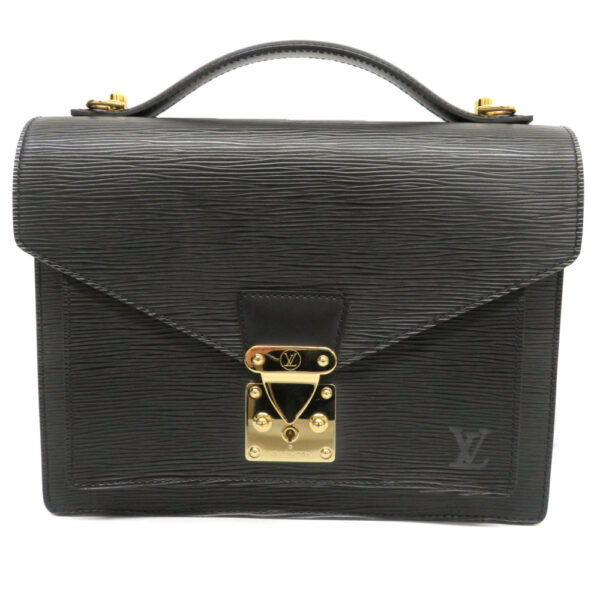 21067191 Louis Vuitton Monceau Handbag Epi Leather Black