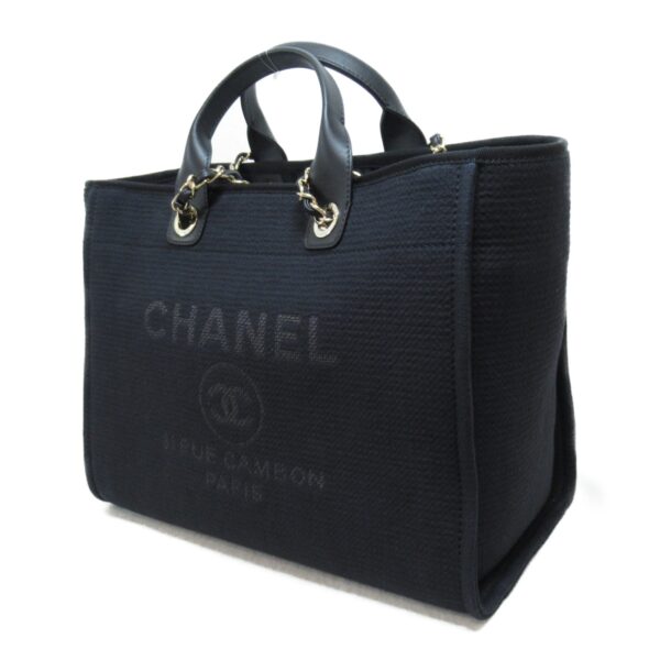 2106800494754 4 CHANEL Deauville Tote Bag Canvas Black