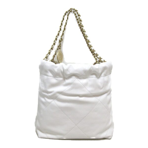 2106800505573 3 CHANEL 22 Mini Chain Bag Calf White